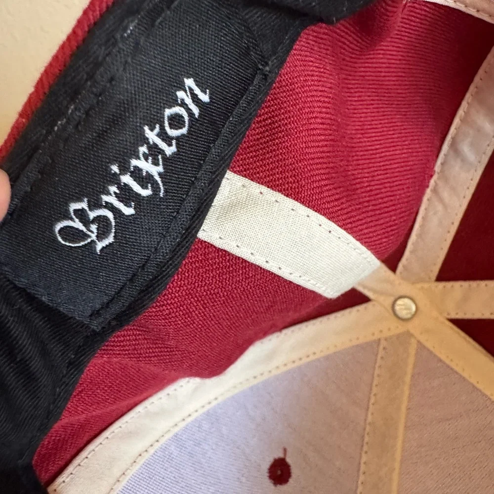 Brixton Men's Deep Red Hat with Logo Patch Snap Back